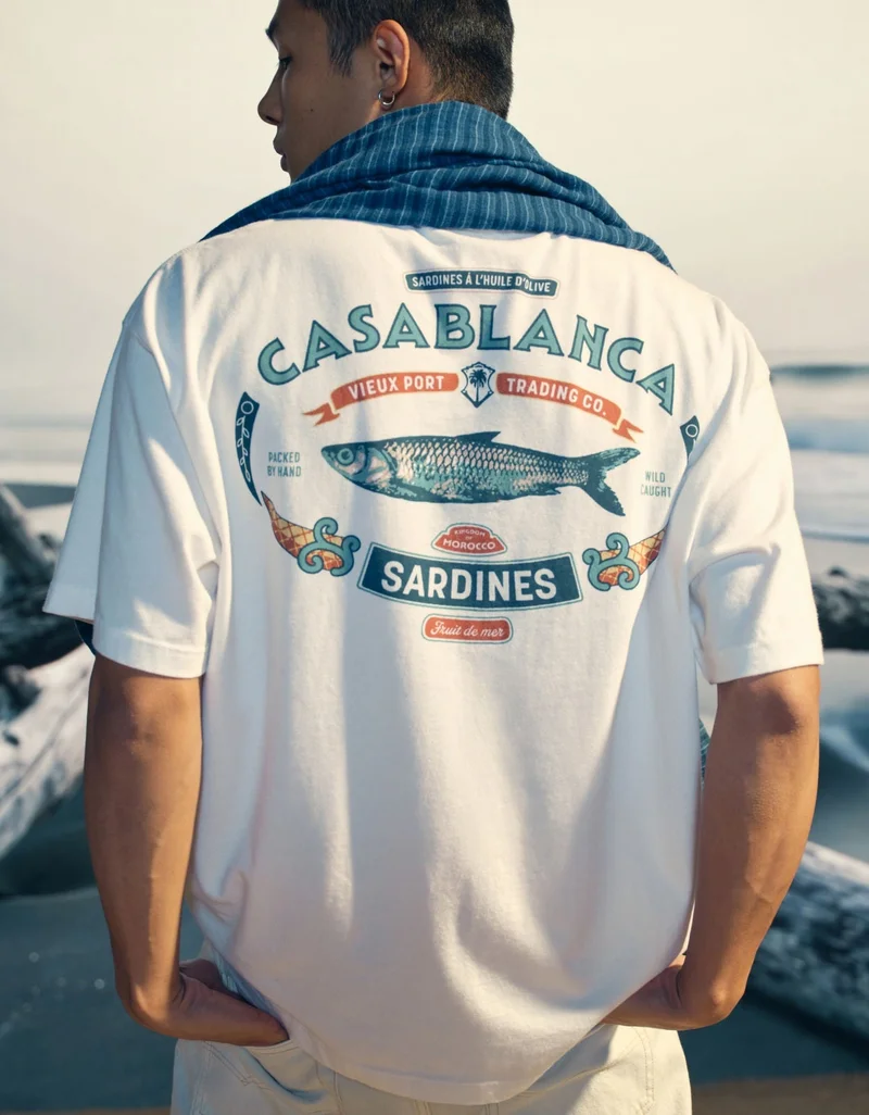 امريكان ايجل تي-شيرت ديستنيشن واسع مزيّن بطبعة